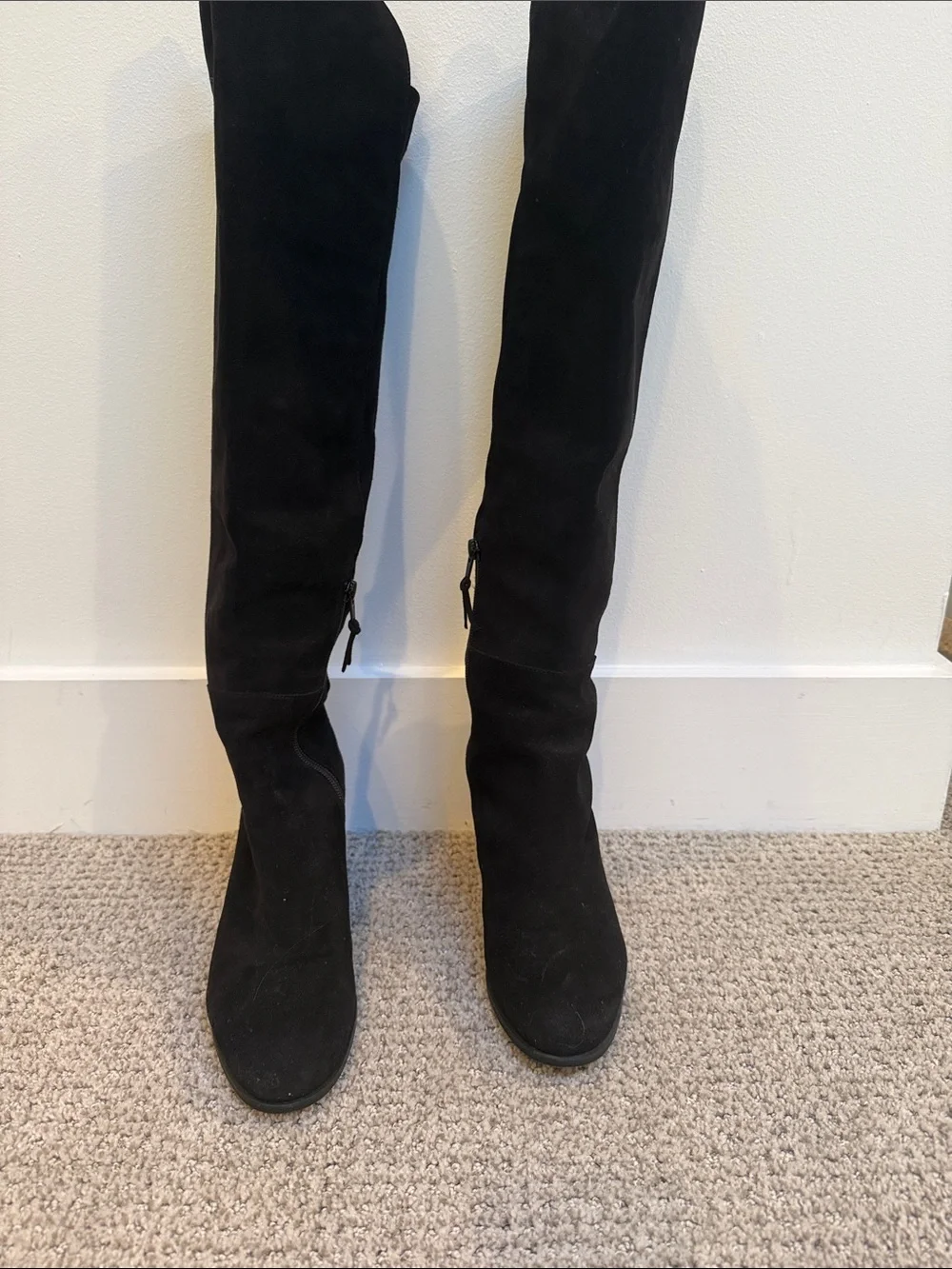 Stuart Weitzman Black Over-the-Knee Suede Boots